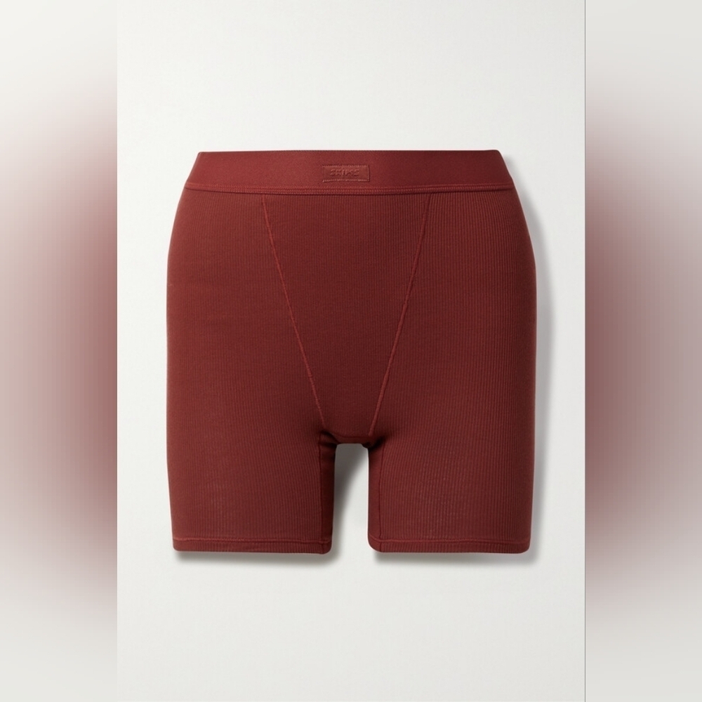 SKIMS Cotton Rib Boxer Shorts – Sangria – Size Large (12-14) – SOLD OUT